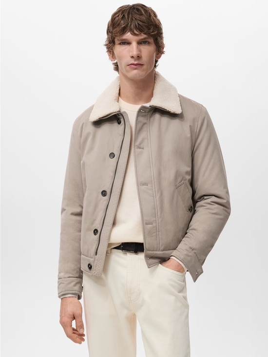 Mango Other - NWT (size small) MANGO QUILTED JACKET WITH SHEARLING-EFFECT COLLAR